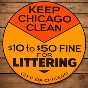 Keep Chicago Clean Road Sign Fine For Littering Illinois Traffic Department